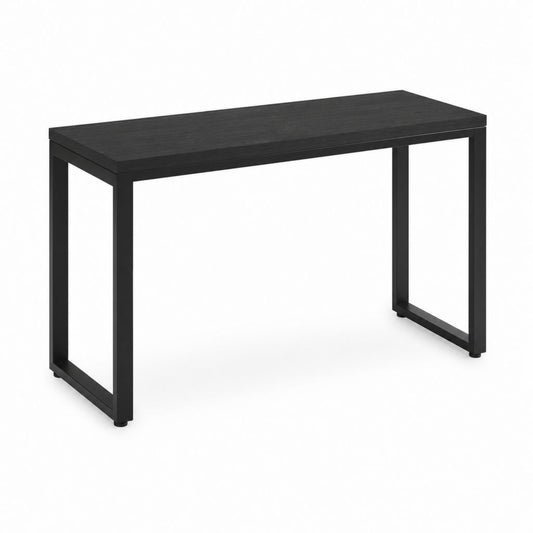 Tavolo da pranzo rettangolare nero in MDF e acciaio 120 x 60 x 75 cm