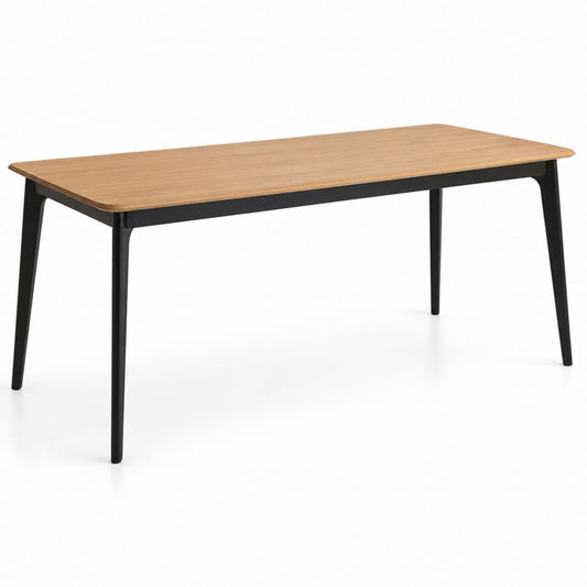 Tavolo da pranzo rettangolare rovere e acciaio nero 140 x 80 x 75 cm
