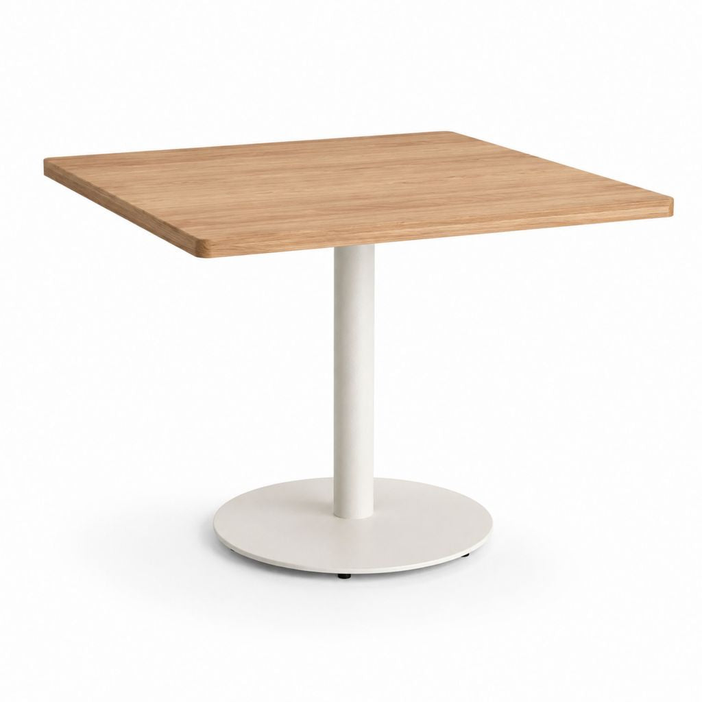 Tavolo da pranzo quadrato rovere e acciaio bianco 80 x 80 x 75 cm