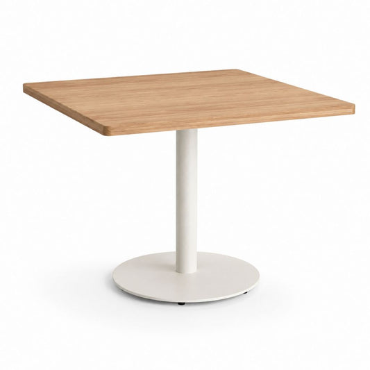 Tavolo da pranzo quadrato rovere e acciaio bianco 80 x 80 x 75 cm