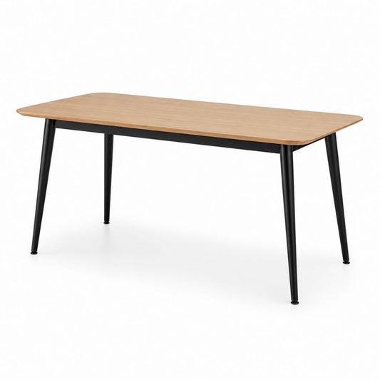 Tavolo da pranzo rettangolare rovere e acciaio nero 140 x 80 x 75 cm